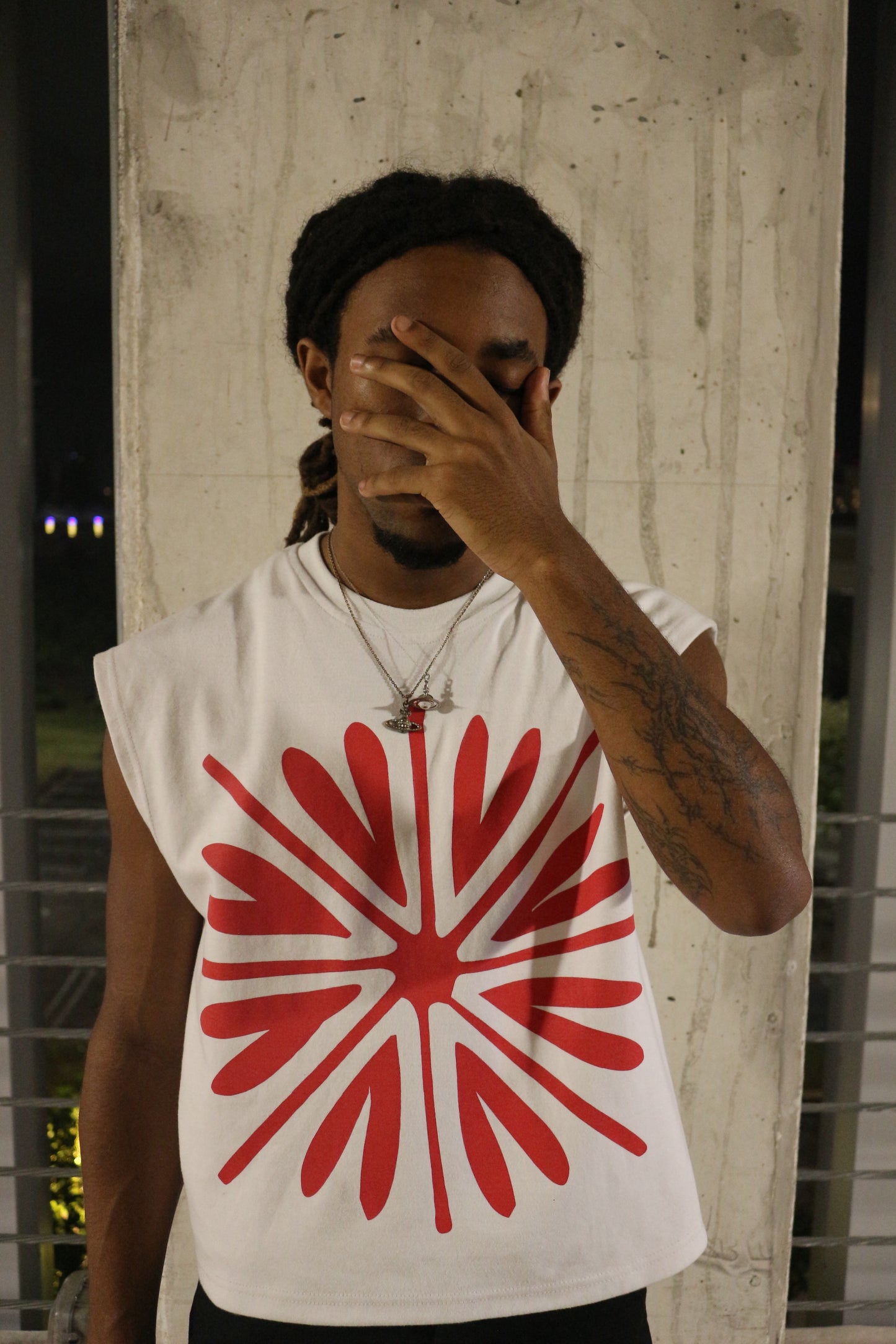 BONDONI TANK WHITE & RED