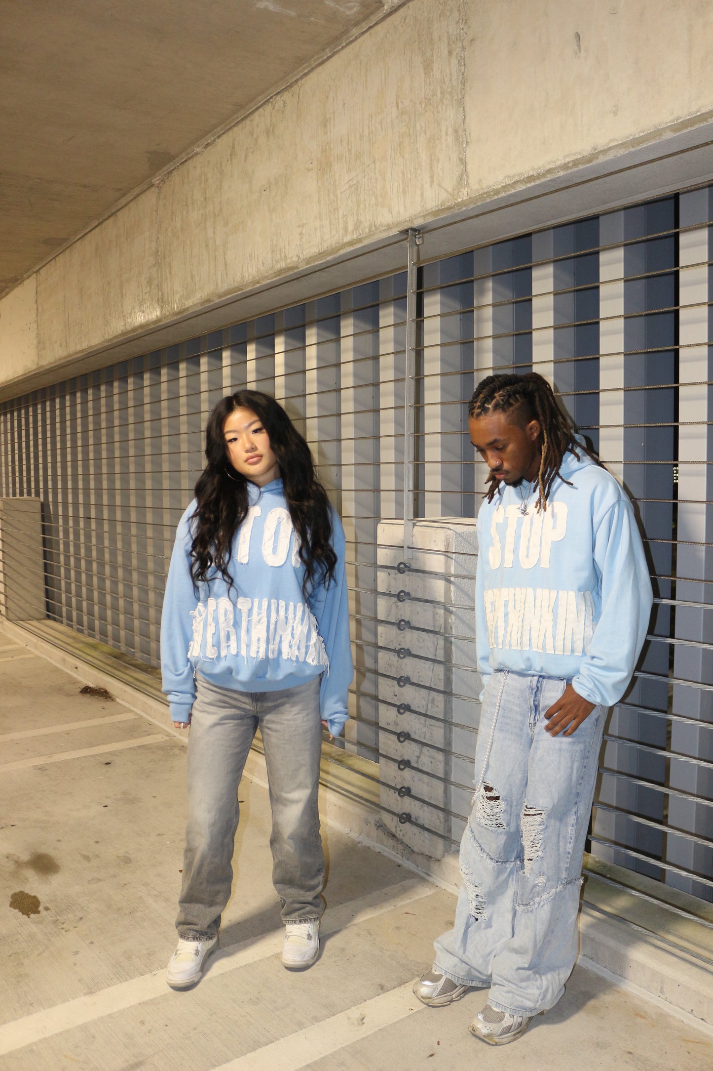 STOP OVERTHINKING HOODIE SKY BLUE