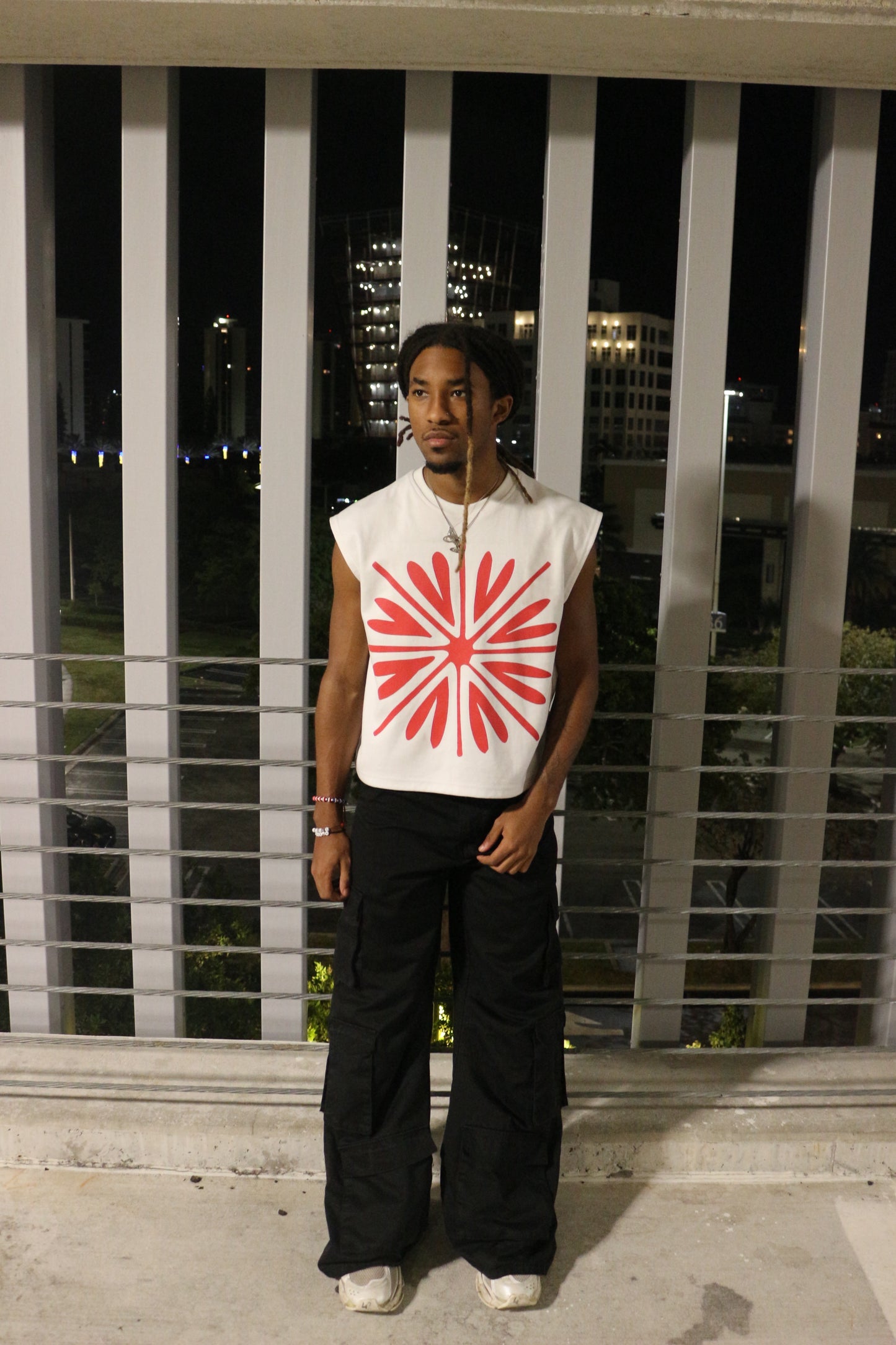 BONDONI TANK WHITE & RED