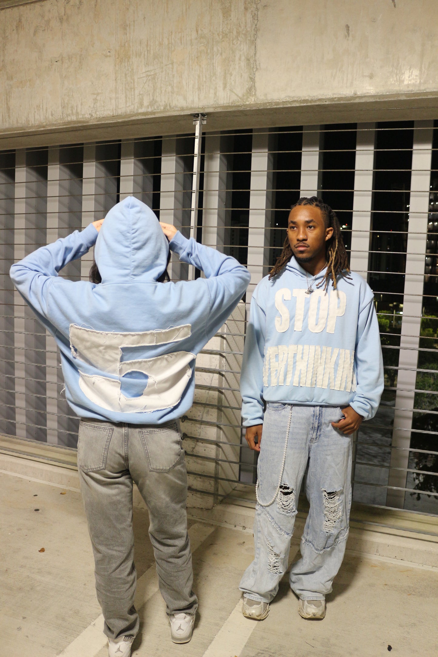 STOP OVERTHINKING HOODIE SKY BLUE