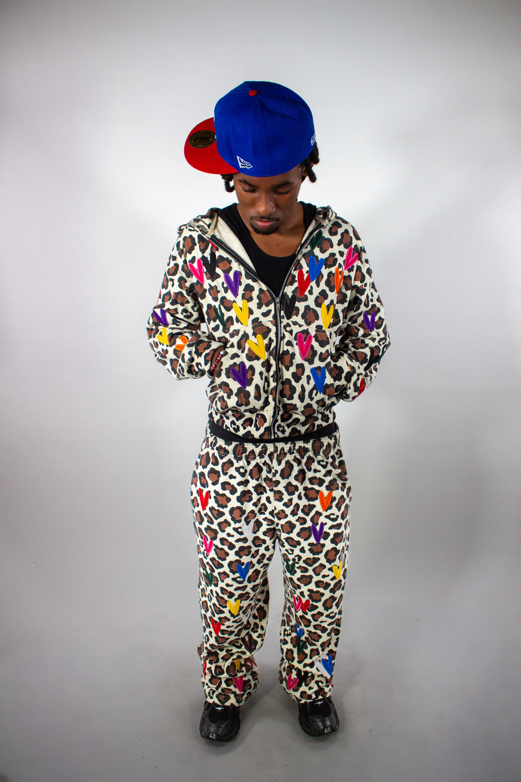 BONDONI HEART BROWN LEOPARD SWEATPANT