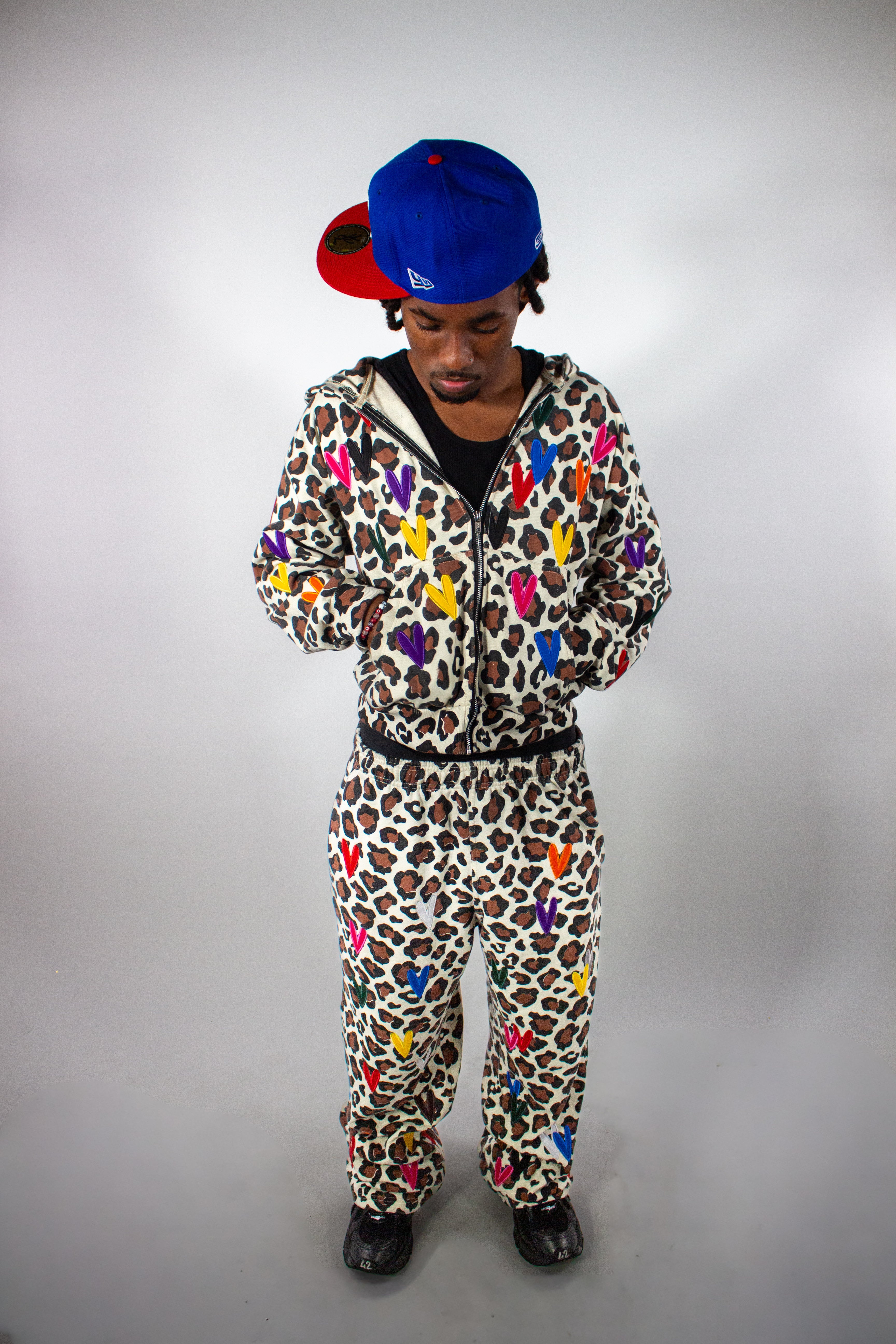 BONDONI HEART BROWN LEOPARD SWEATPANT