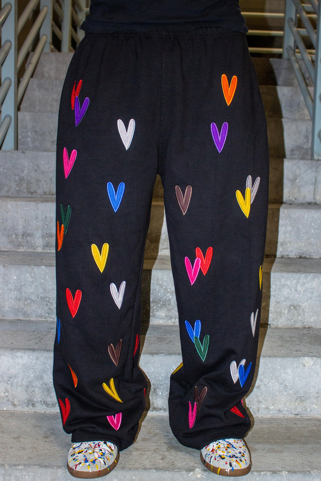 BONDONI HEART BLACK MULTICOLOR SWEATPANT