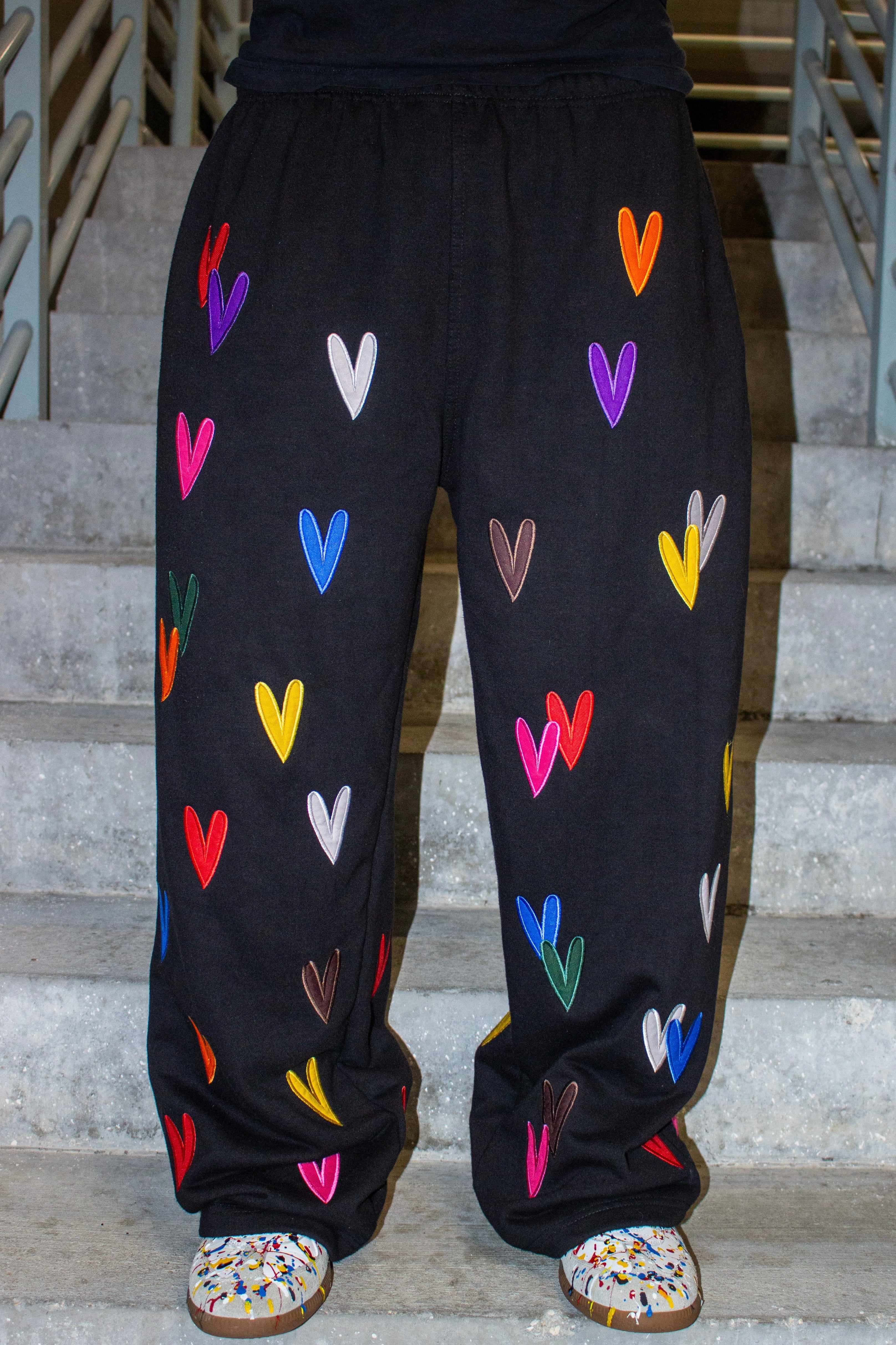 BONDONI HEART BLACK MULTICOLOR SWEATPANT
