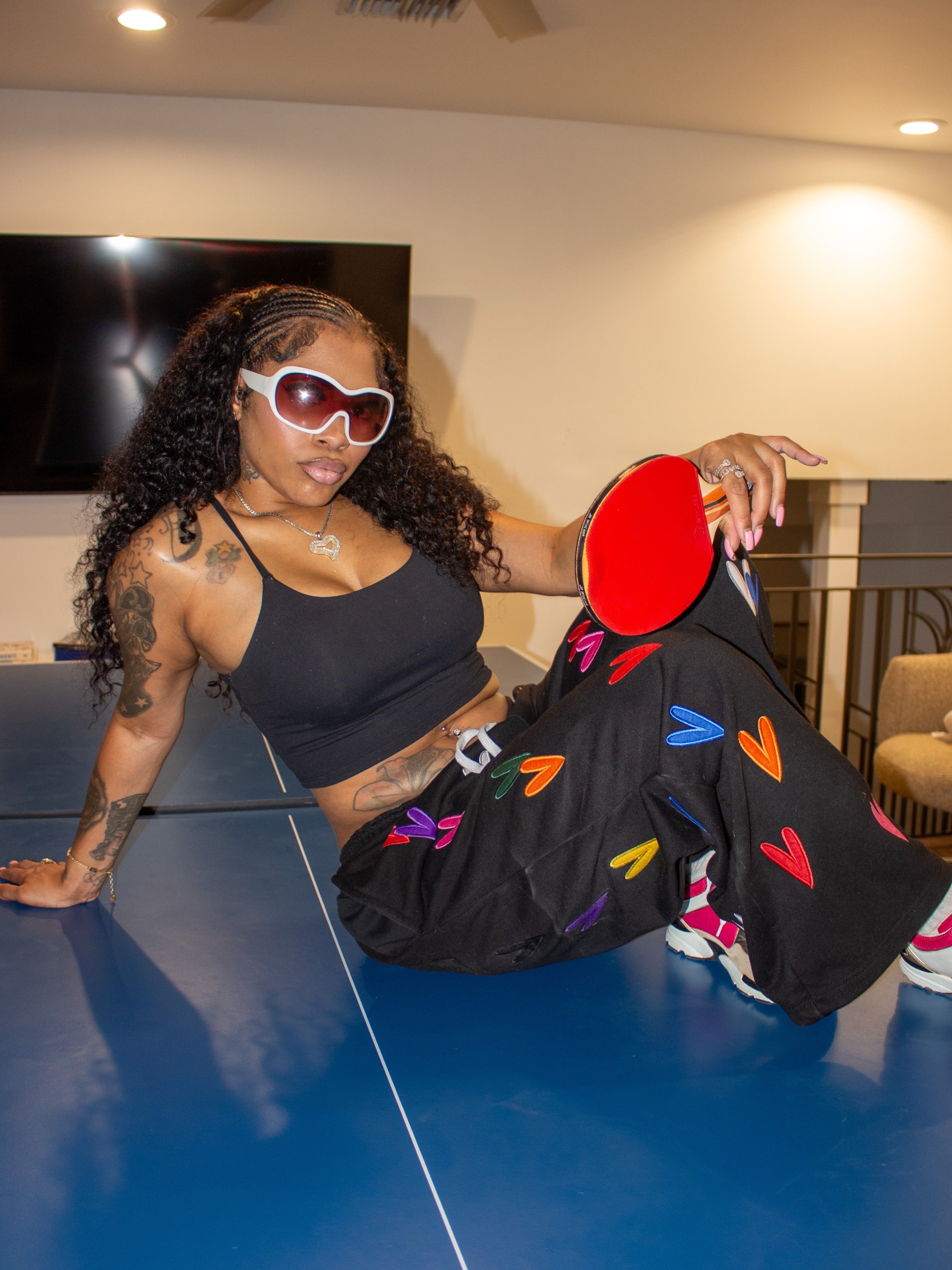 BONDONI HEART BLACK MULTICOLOR SWEATPANT