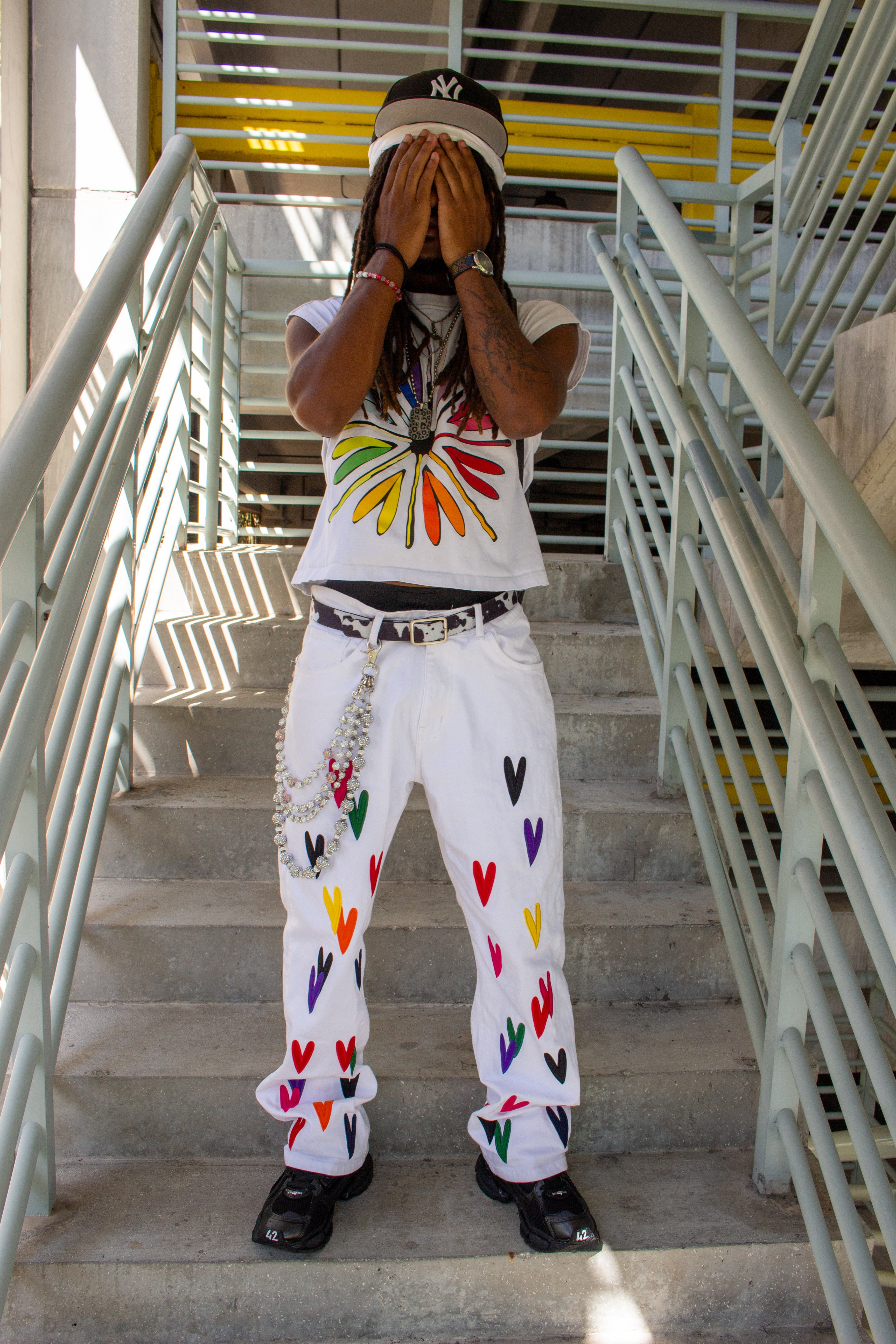 BONDONI JEANS WHITE MULTICOLOR