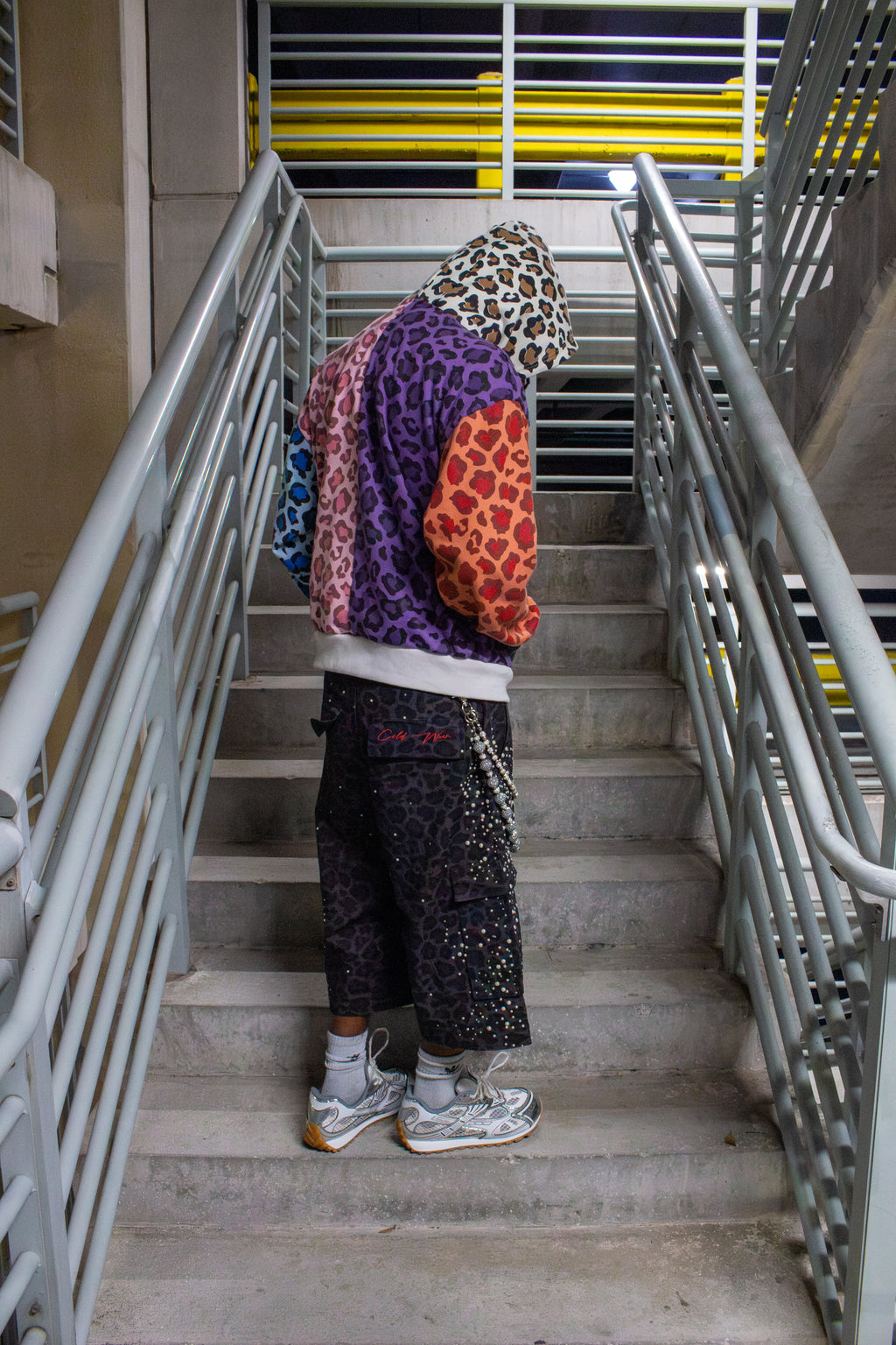 MULTICOLOR LEOPARD ZIP UP HOODIE