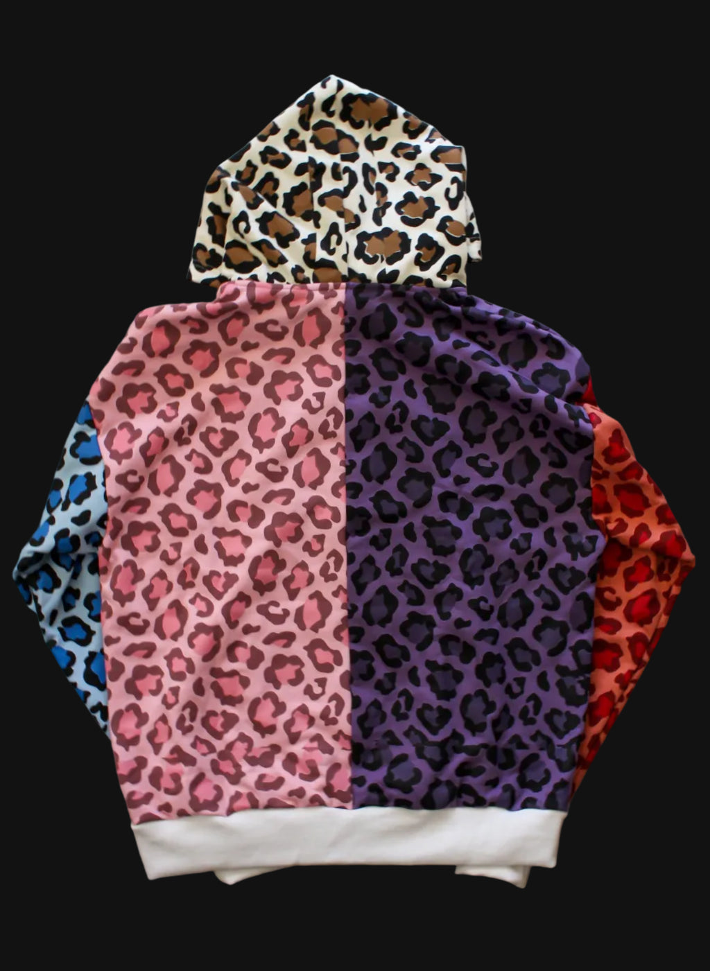 MULTICOLOR LEOPARD ZIP UP HOODIE