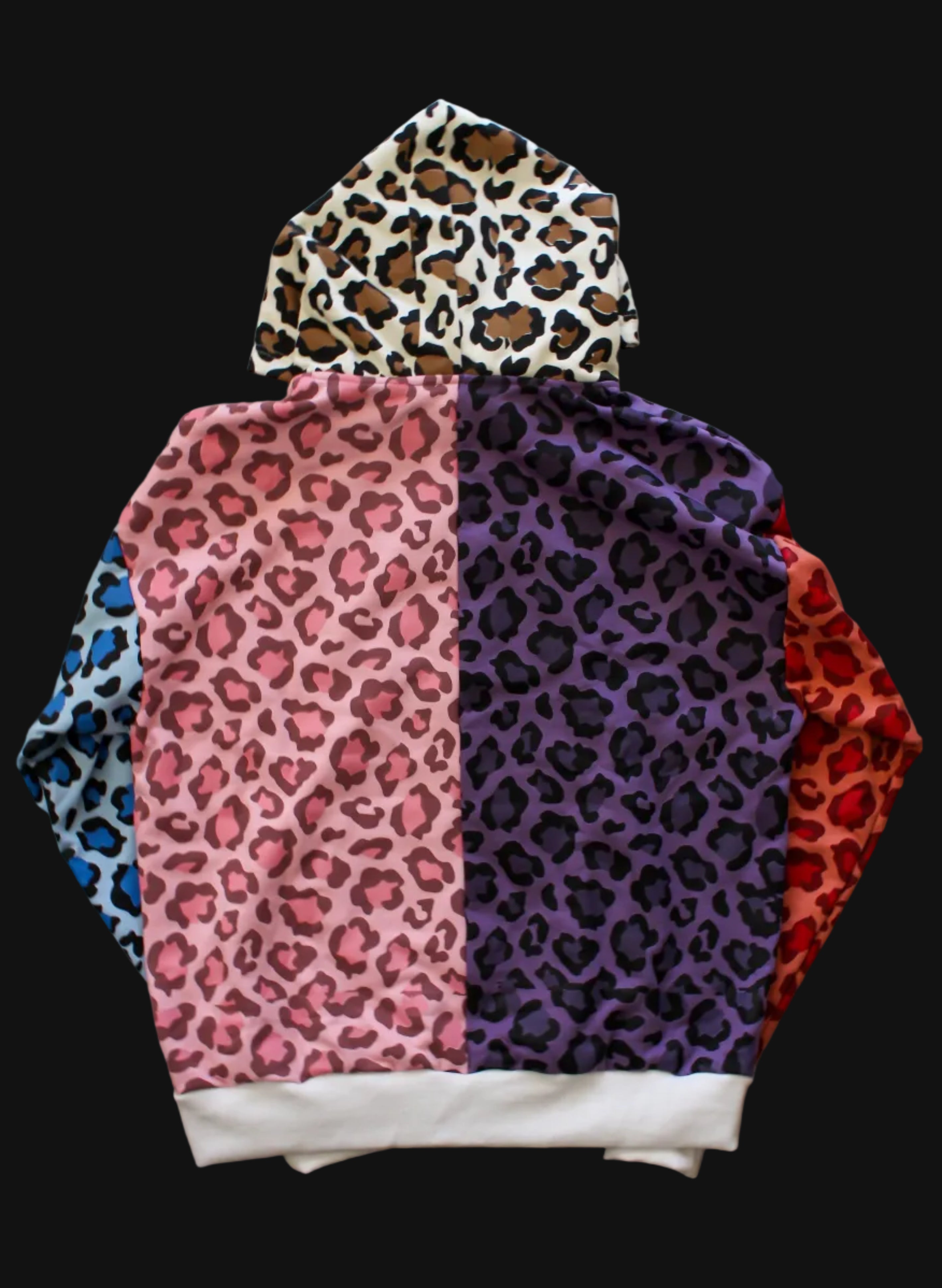 MULTICOLOR LEOPARD ZIP UP HOODIE