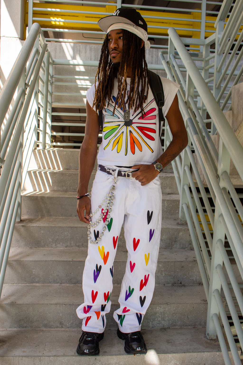 BONDONI JEANS WHITE MULTICOLOR