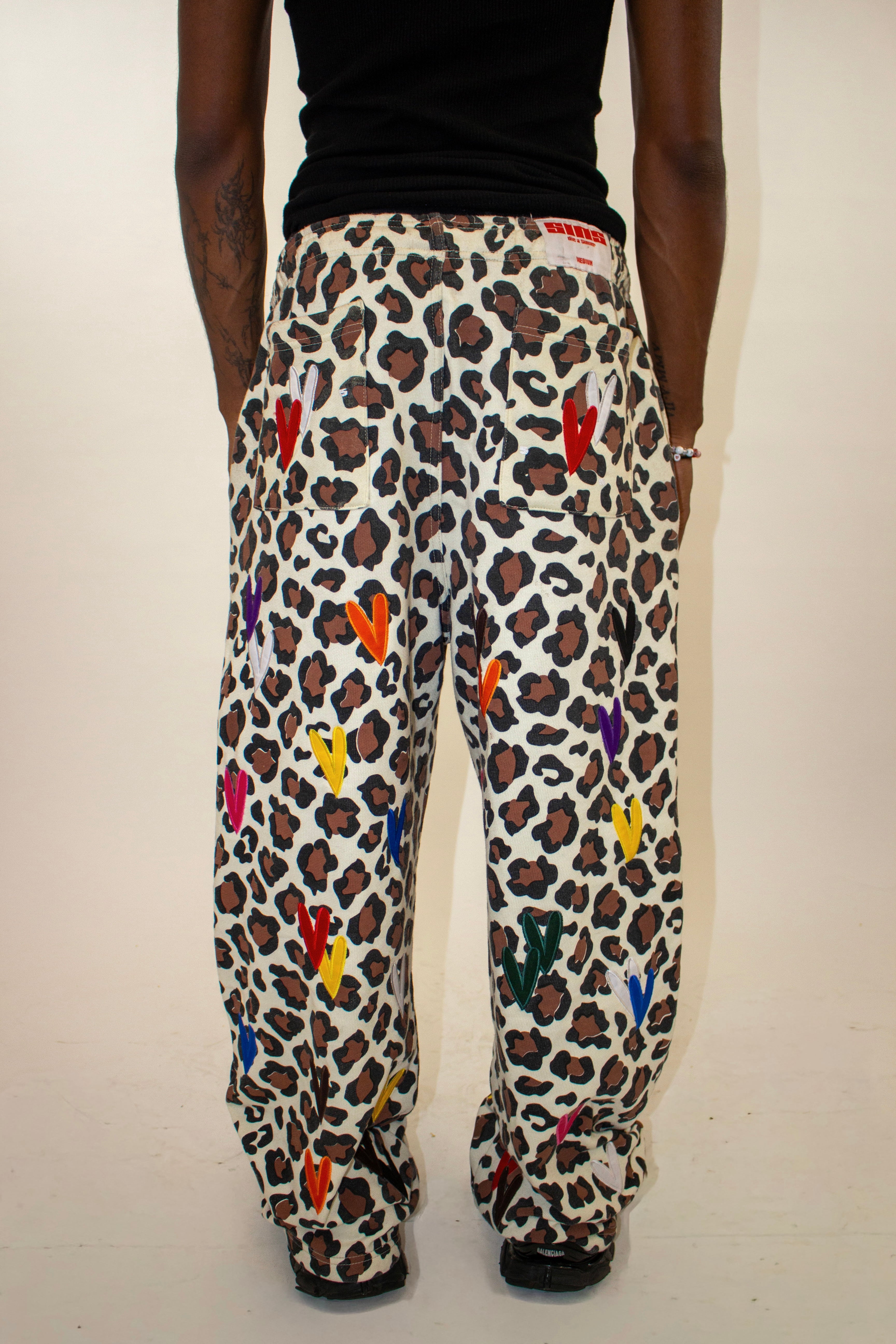 BONDONI HEART BROWN LEOPARD SWEATPANT