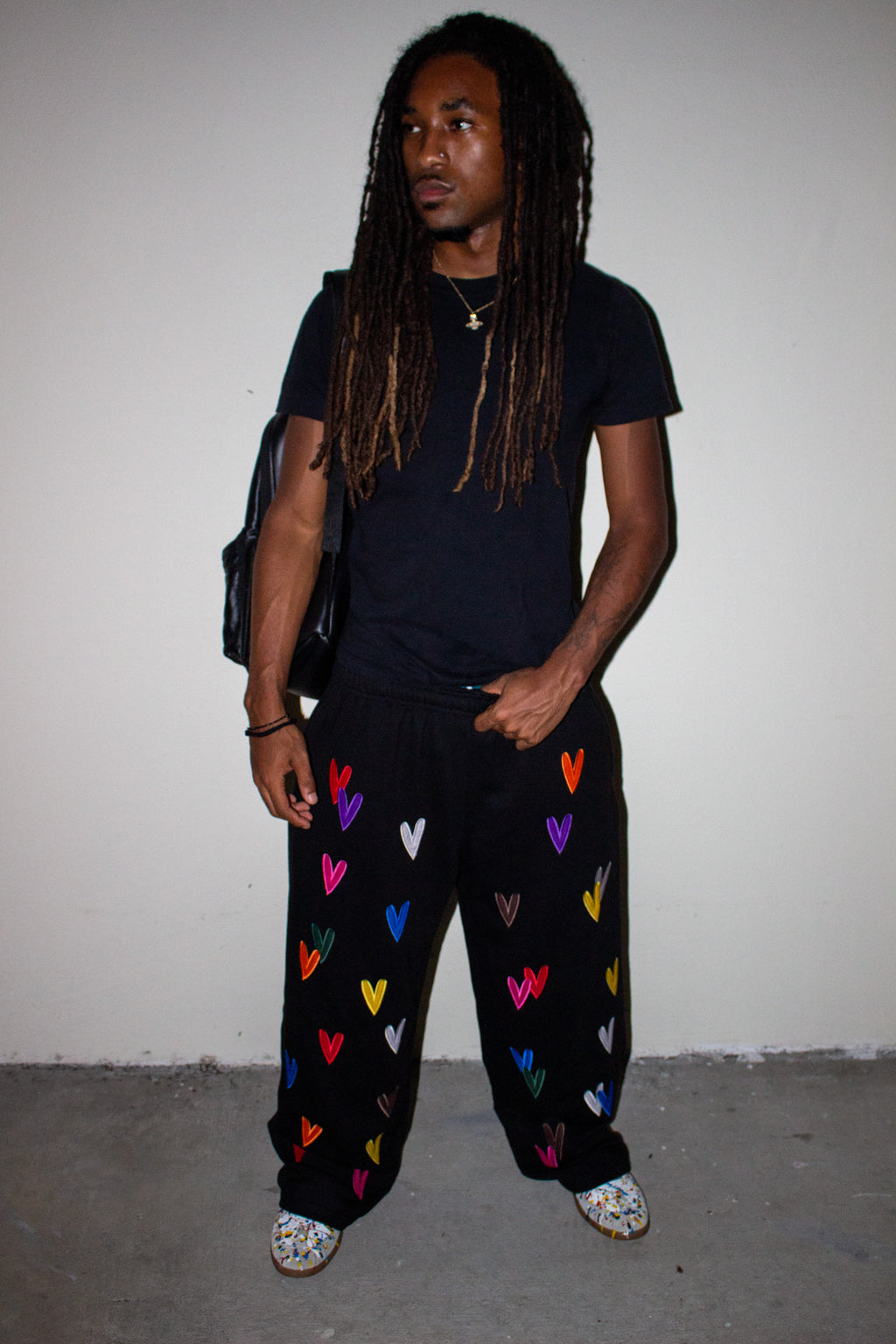 BONDONI HEART BLACK MULTICOLOR SWEATPANT