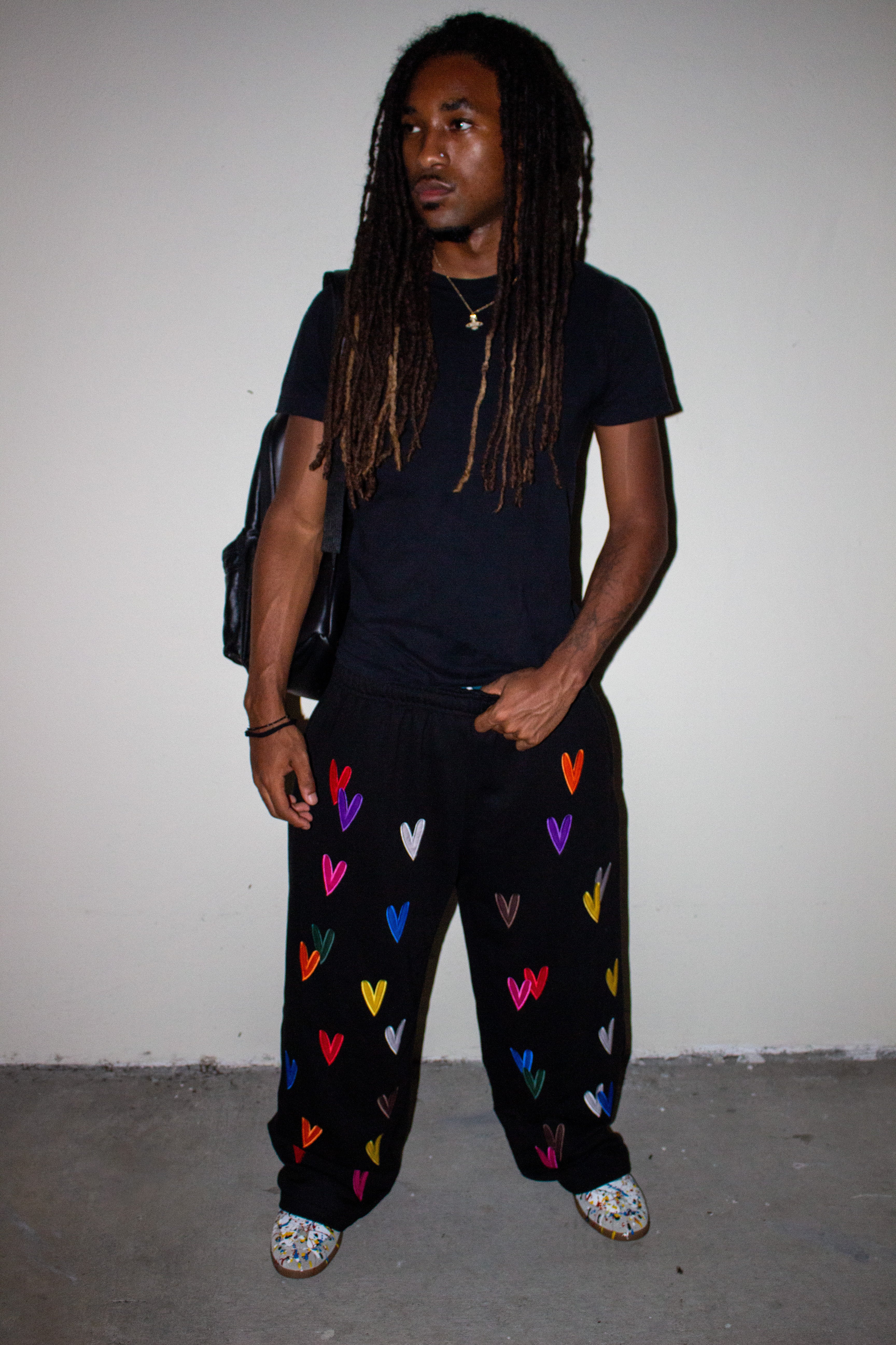 BONDONI HEART BLACK MULTICOLOR SWEATPANT