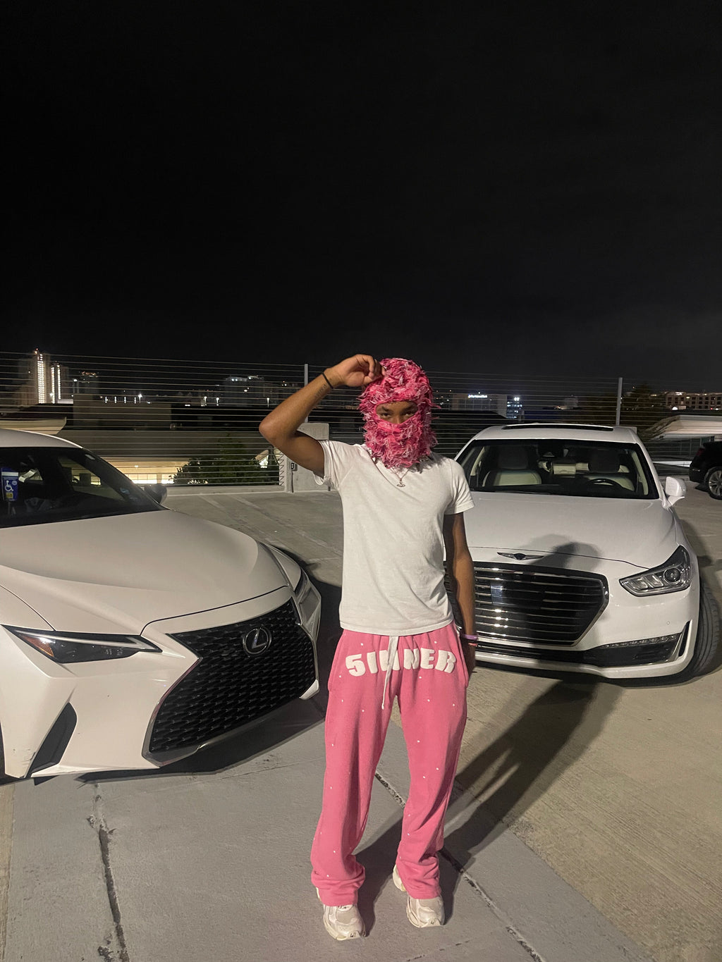 "5INNER" OVERSIZED SWEATPANT PINK