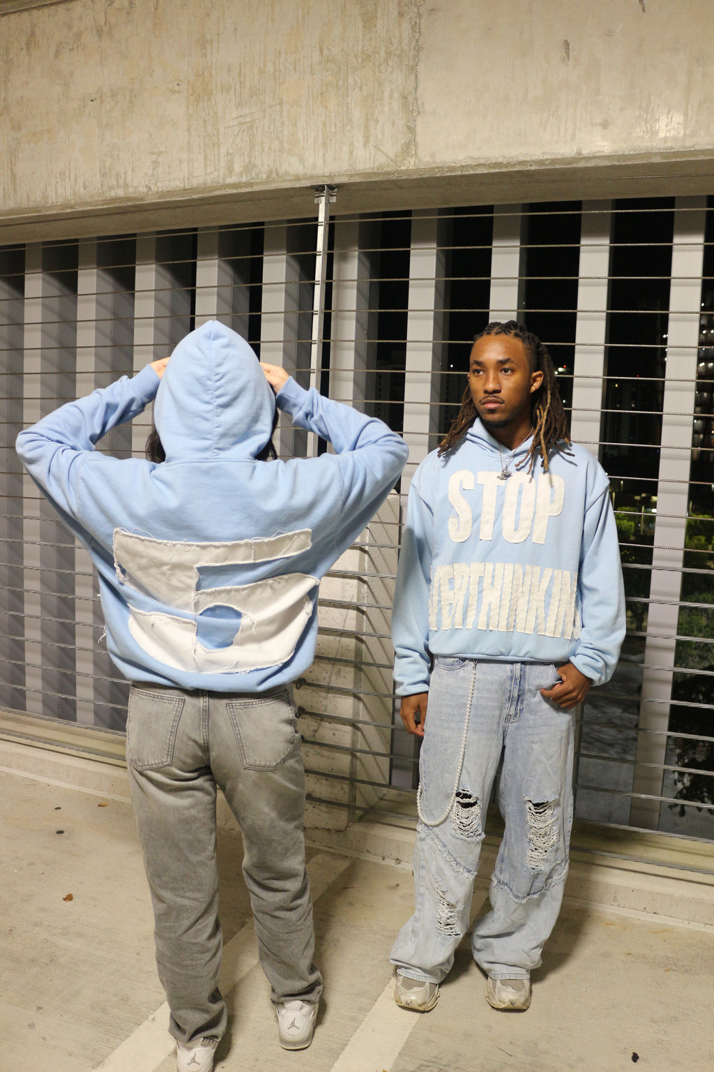 STOP OVERTHINKING HOODIE SKY BLUE