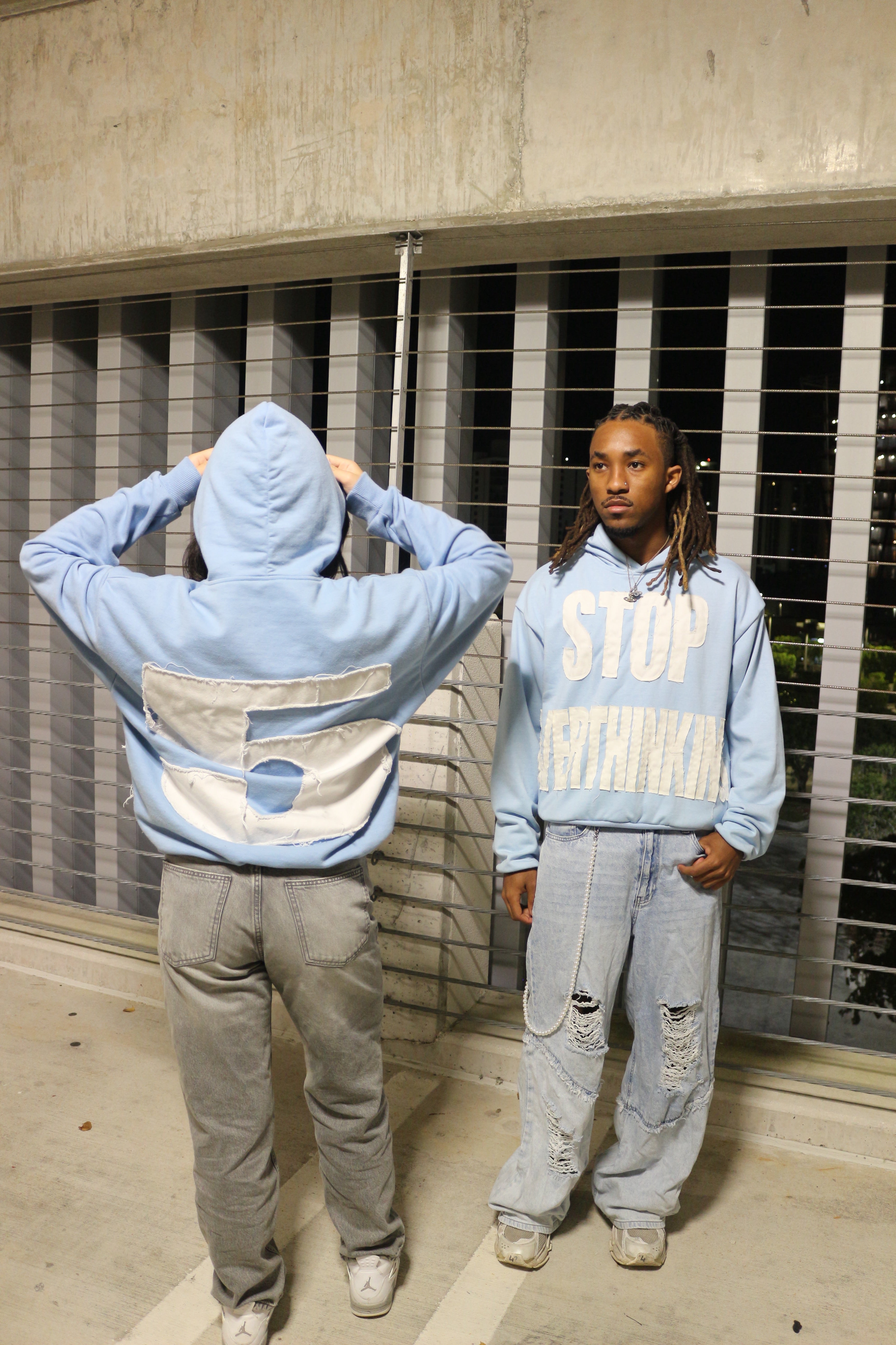 STOP OVERTHINKING HOODIE SKY BLUE
