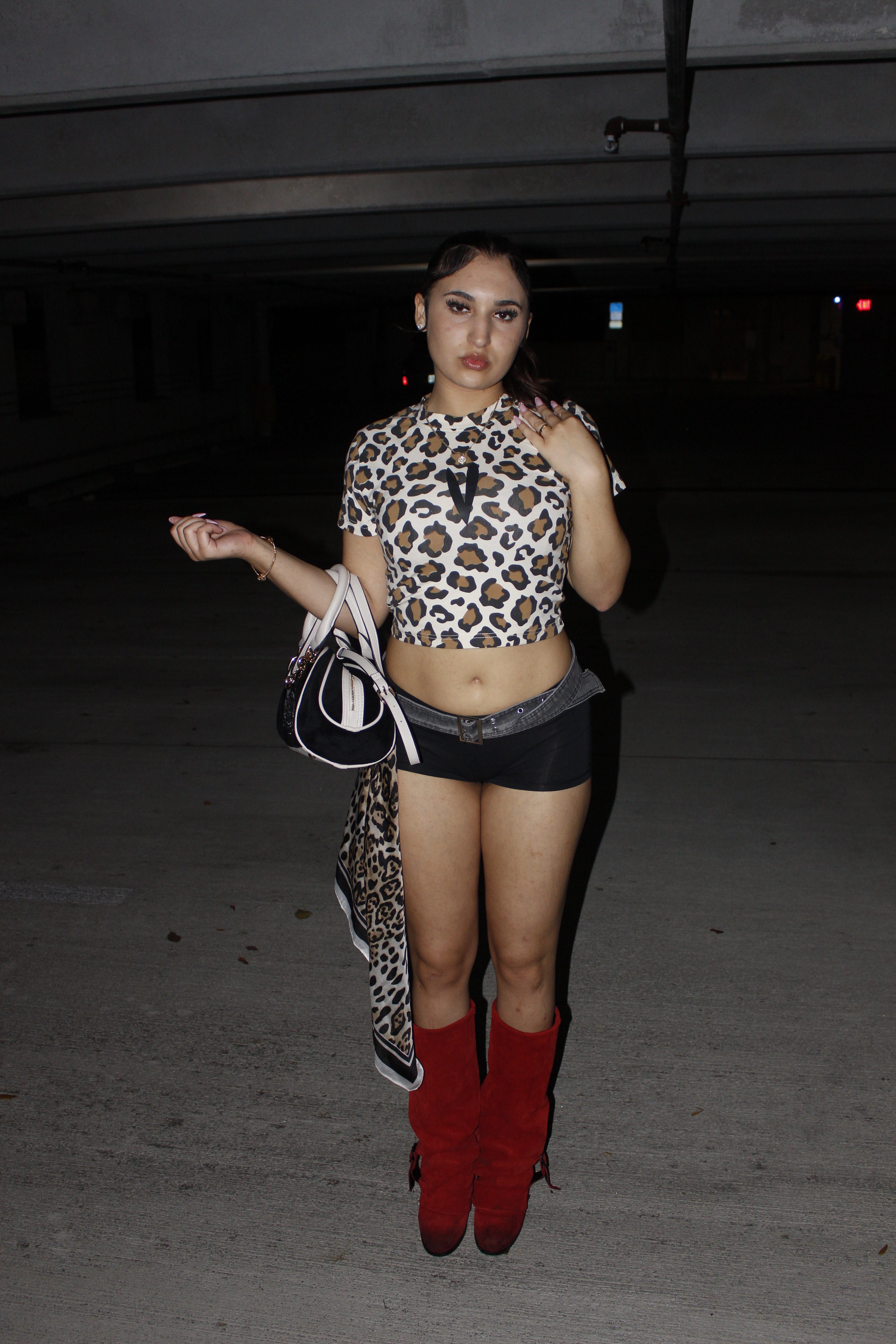 BONDONI HEART BROWN LEOPARD BABY TEE