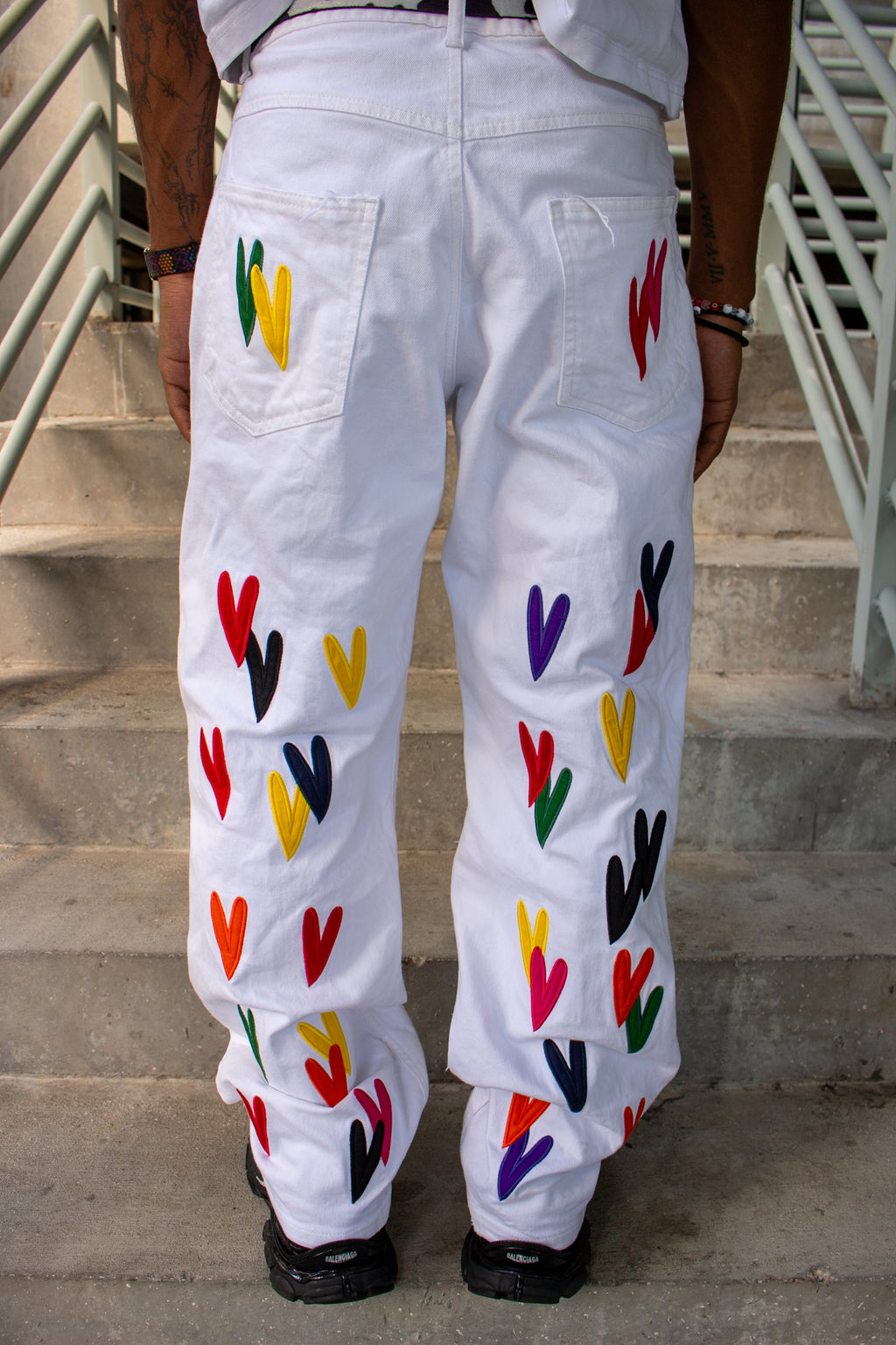 BONDONI JEANS WHITE MULTICOLOR