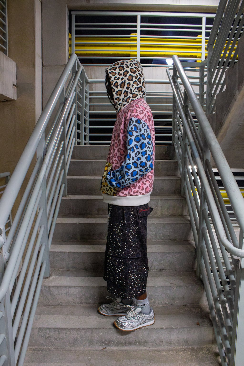 MULTICOLOR LEOPARD ZIP UP HOODIE