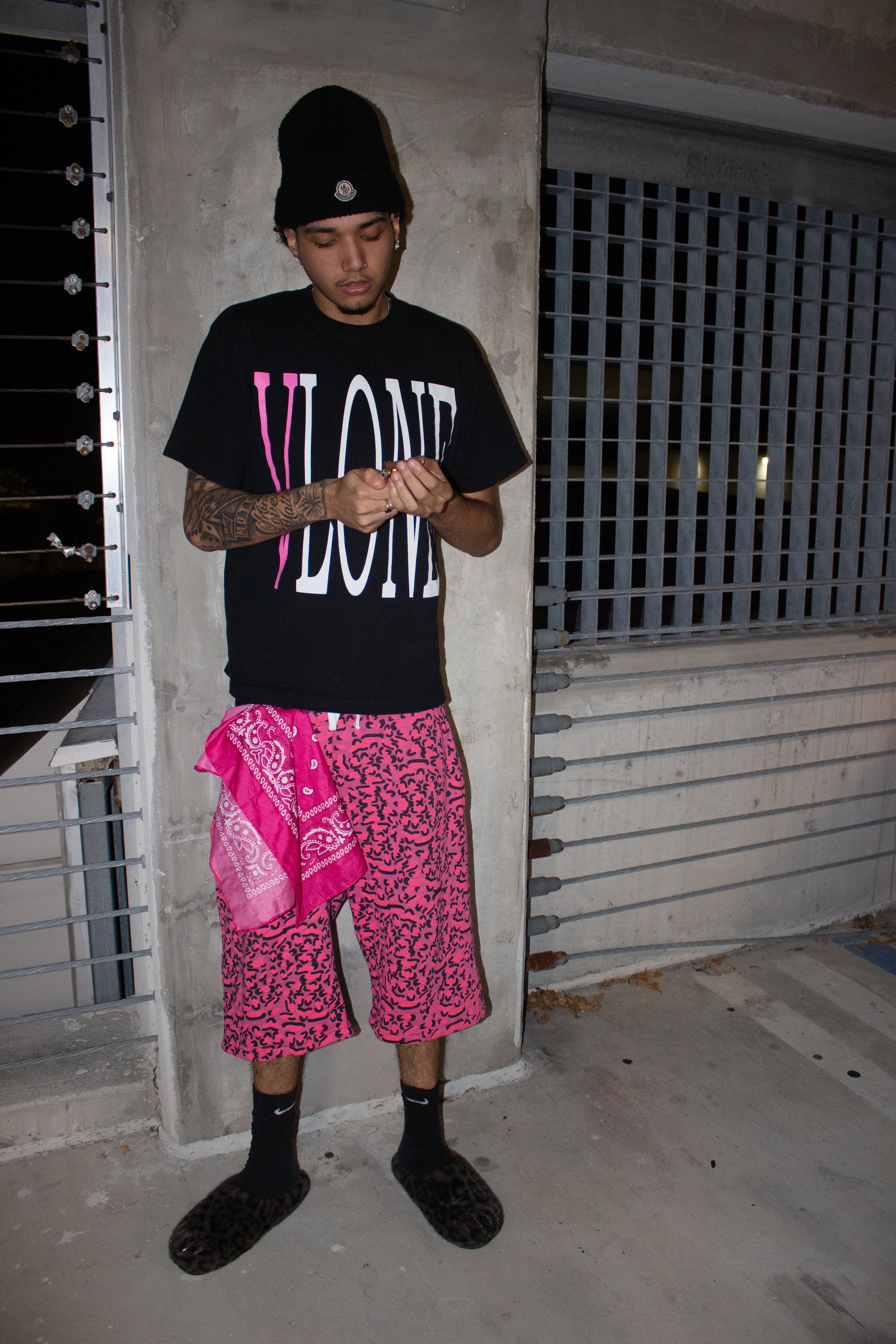 PINK LEOPARD SWEATSHORTS
