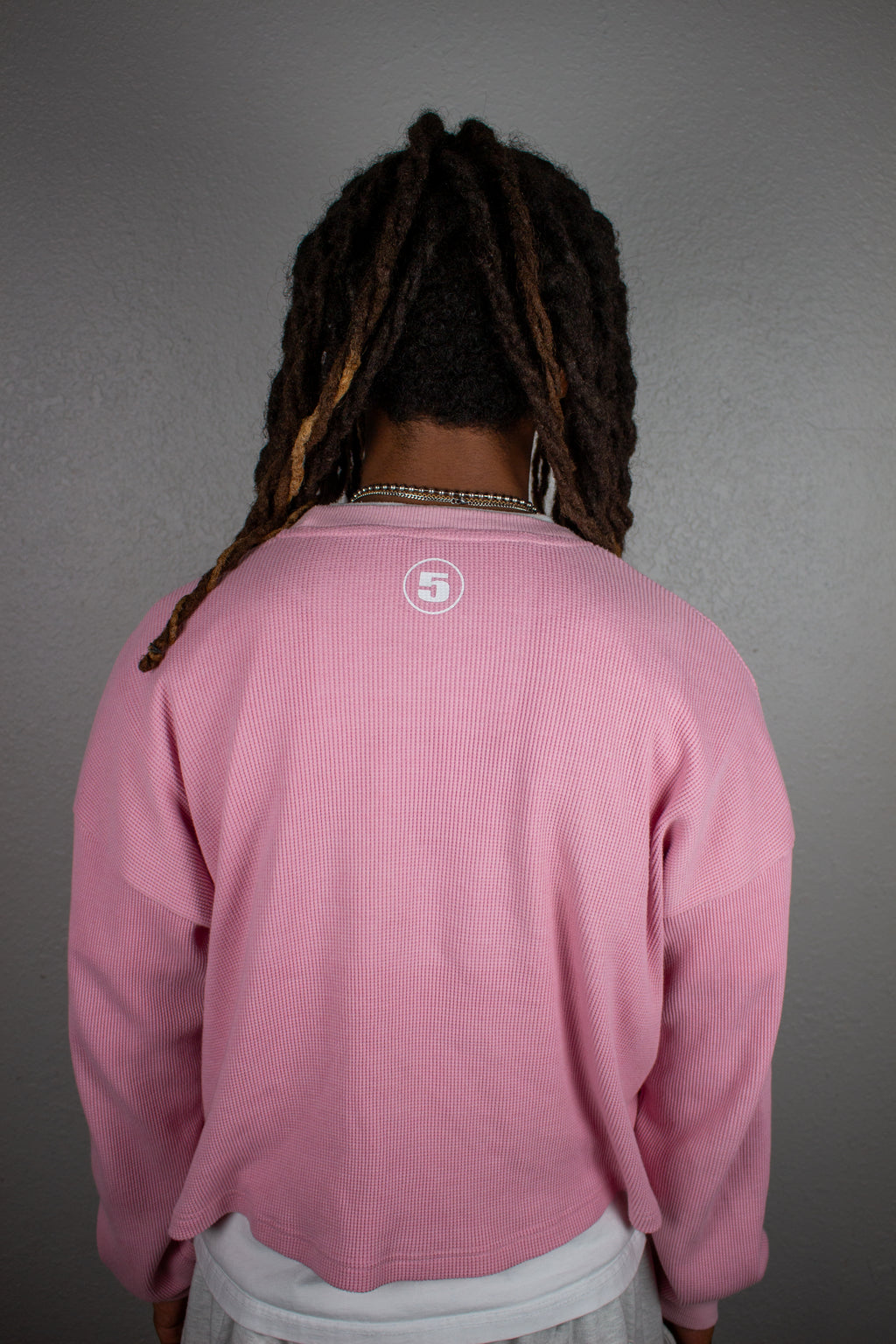 BONDONI WAFFLE KNIT THERMAL PINK & WHITE