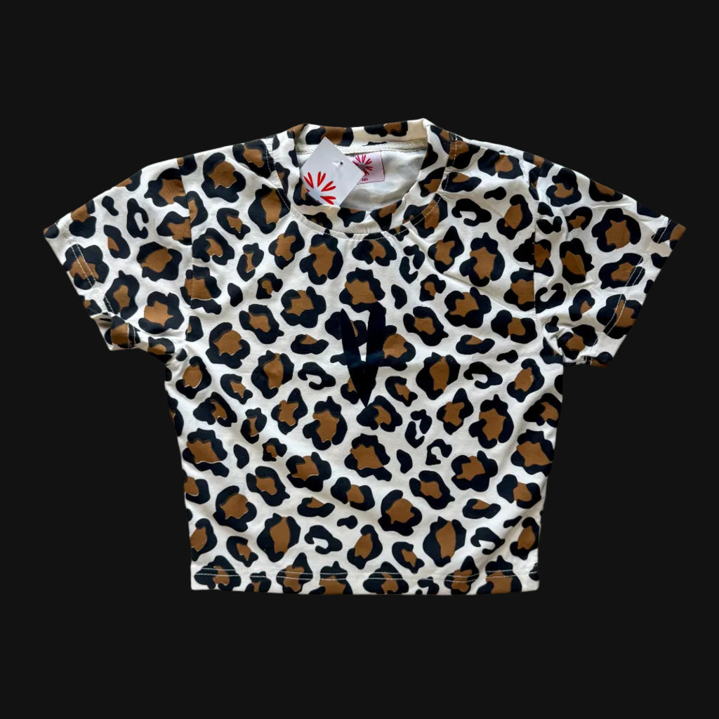 BONDONI HEART BROWN LEOPARD BABY TEE