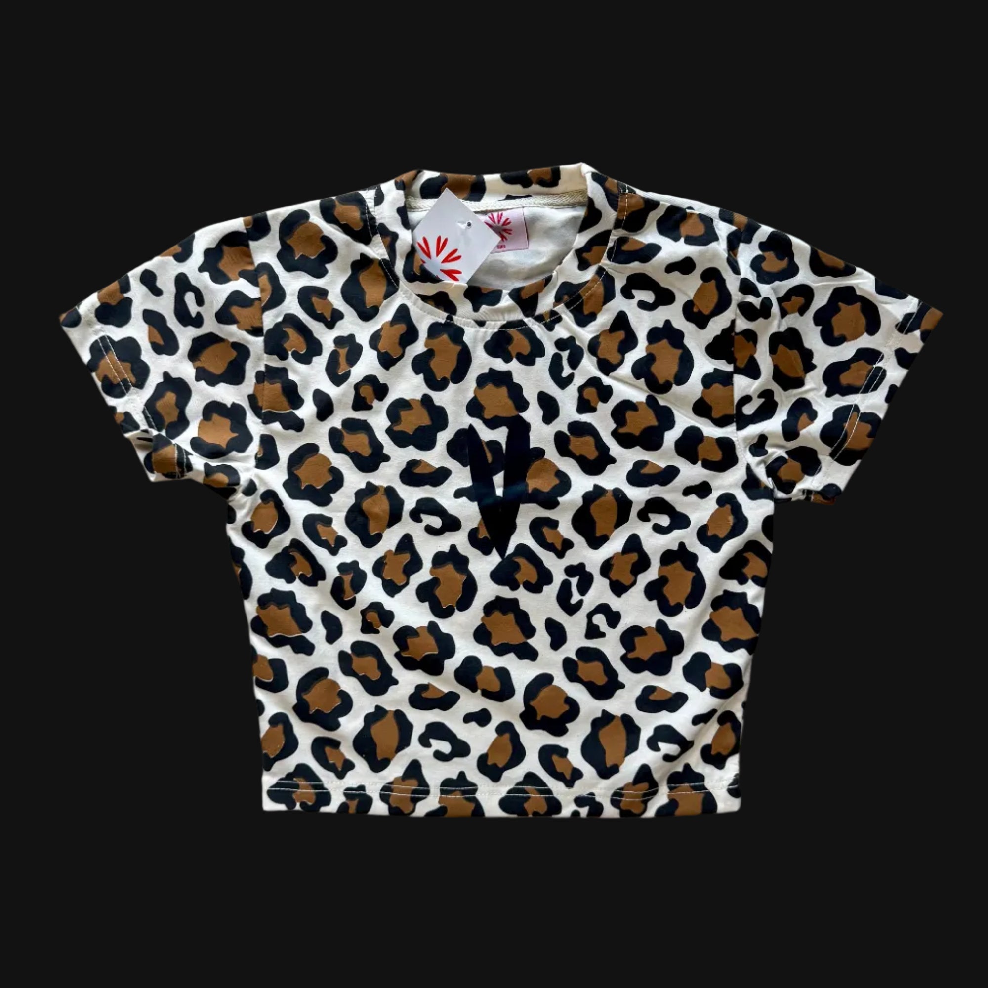 BONDONI HEART BROWN LEOPARD BABY TEE
