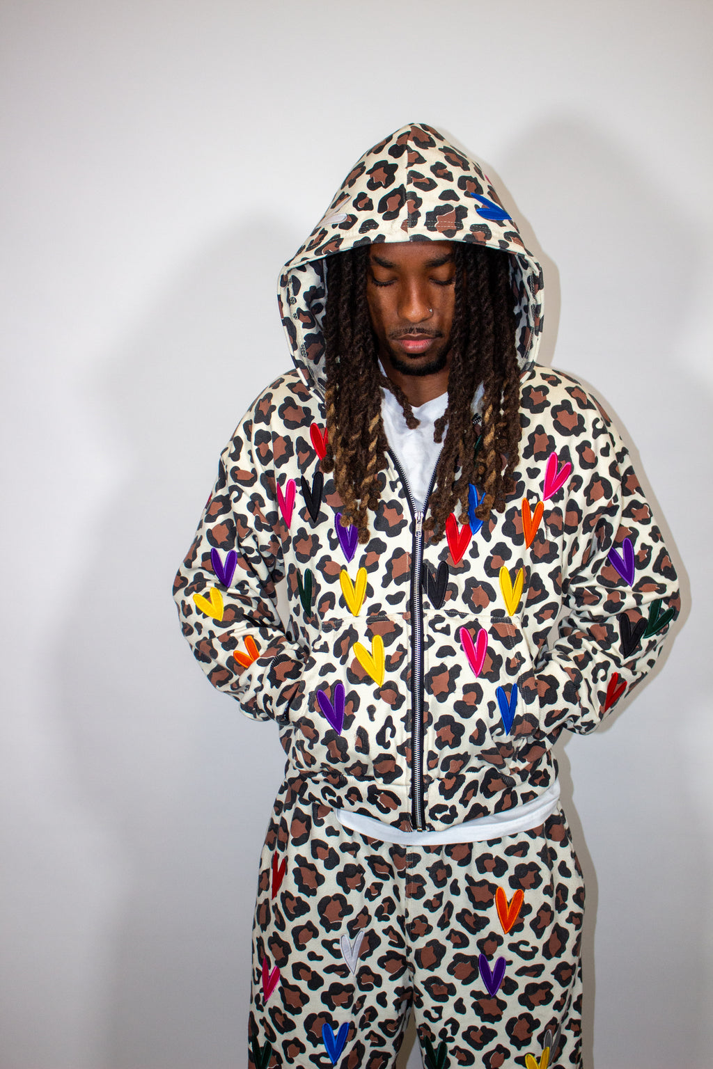 BONDONI HEART BROWN LEOPARD ZIPUP