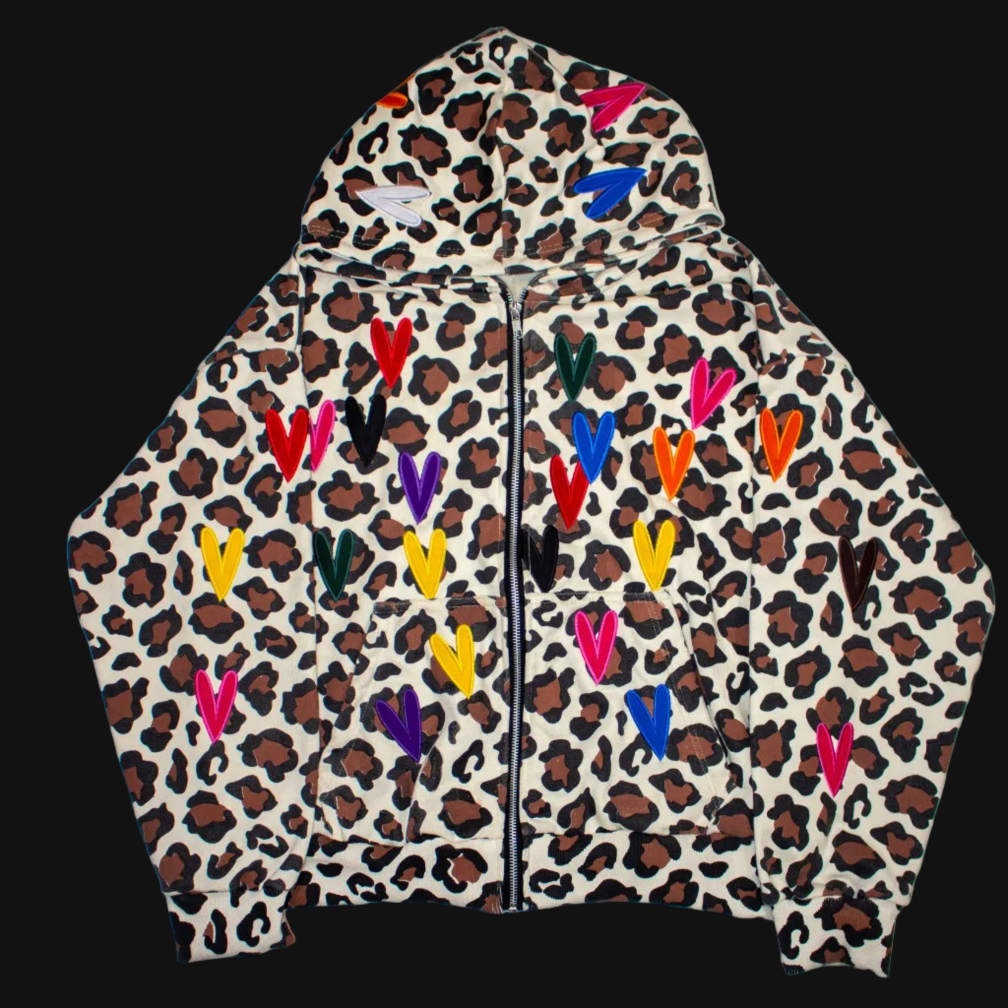 BONDONI HEART BROWN LEOPARD ZIPUP
