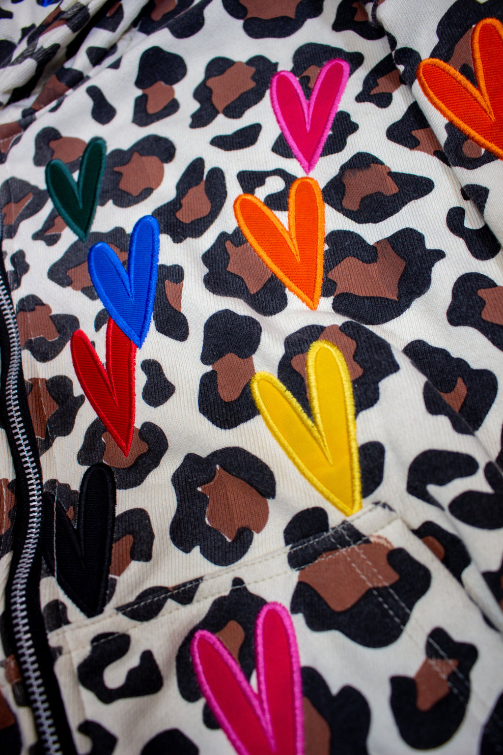 BONDONI HEART BROWN LEOPARD ZIPUP