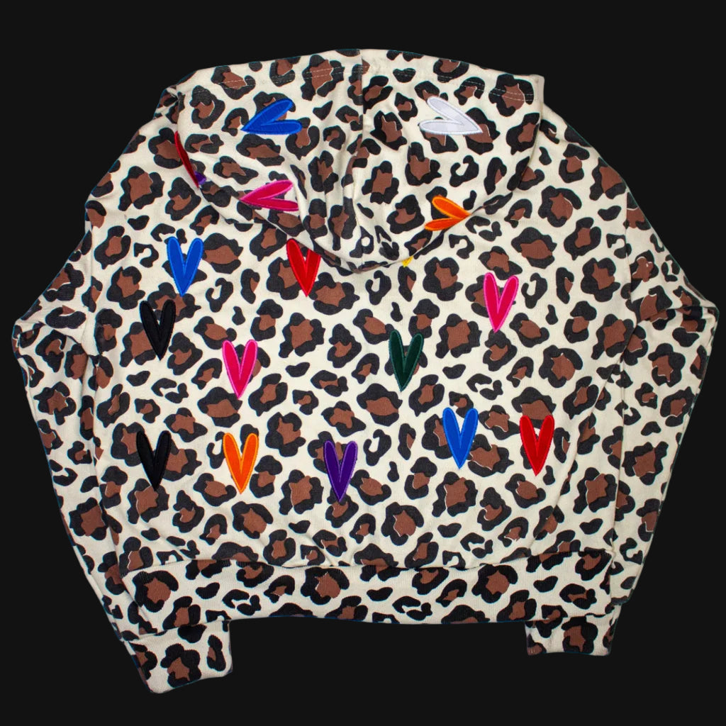 BONDONI HEART BROWN LEOPARD ZIPUP