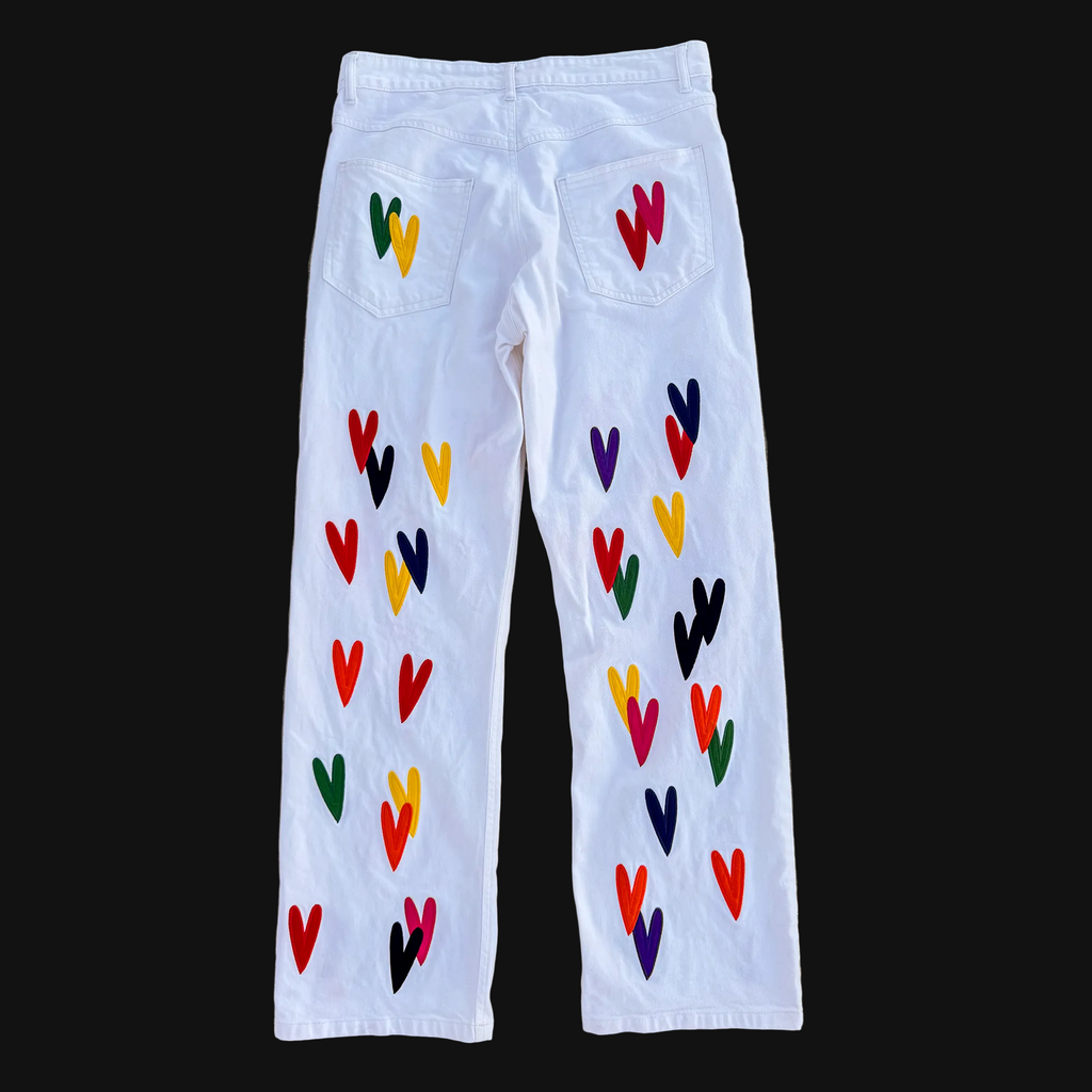 BONDONI JEANS WHITE MULTICOLOR