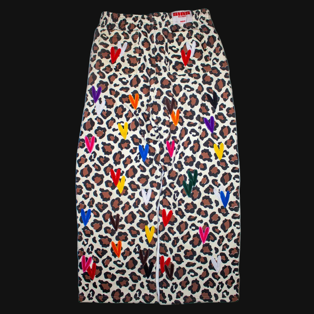BONDONI HEART BROWN LEOPARD SWEATPANT