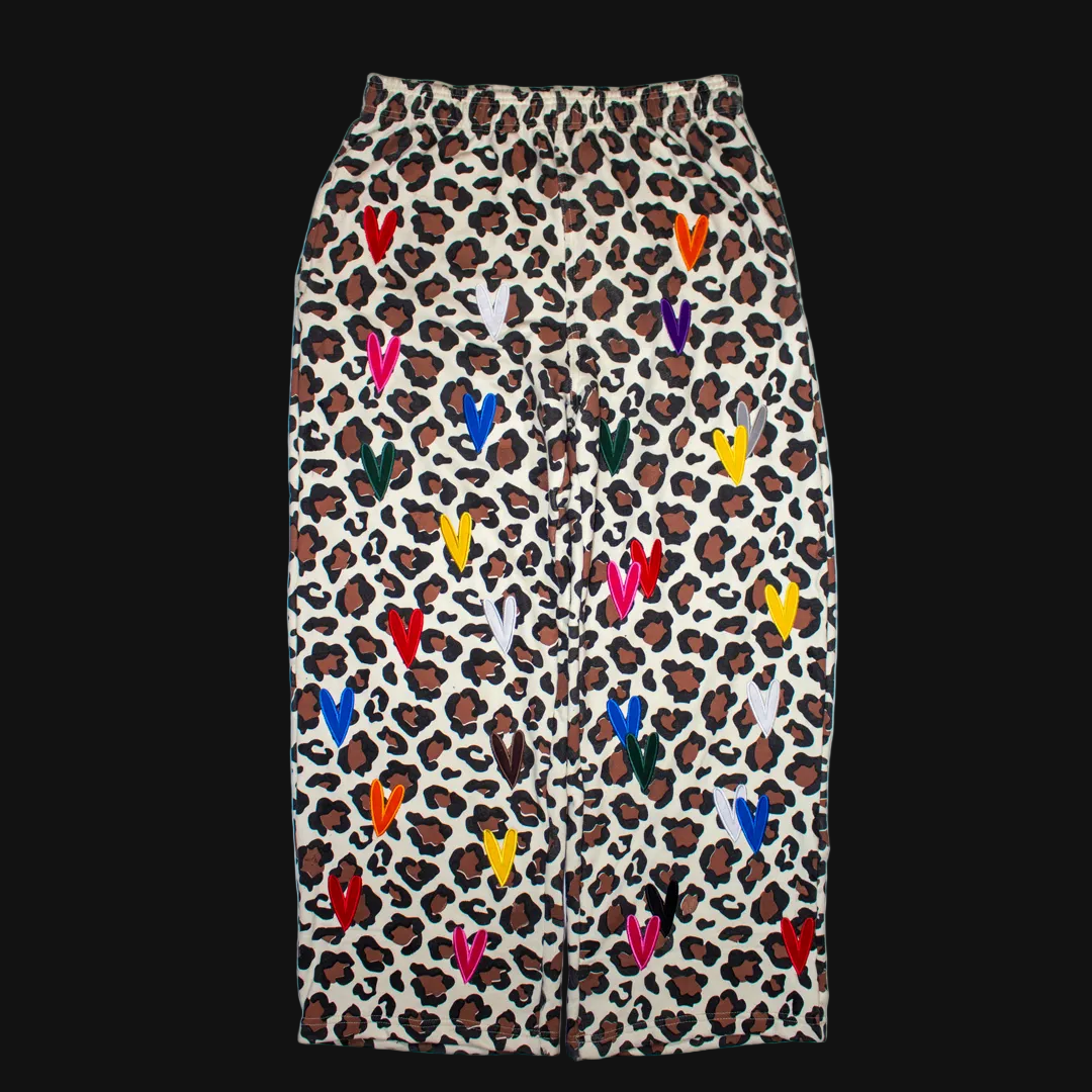 BONDONI HEART BROWN LEOPARD SWEATPANT