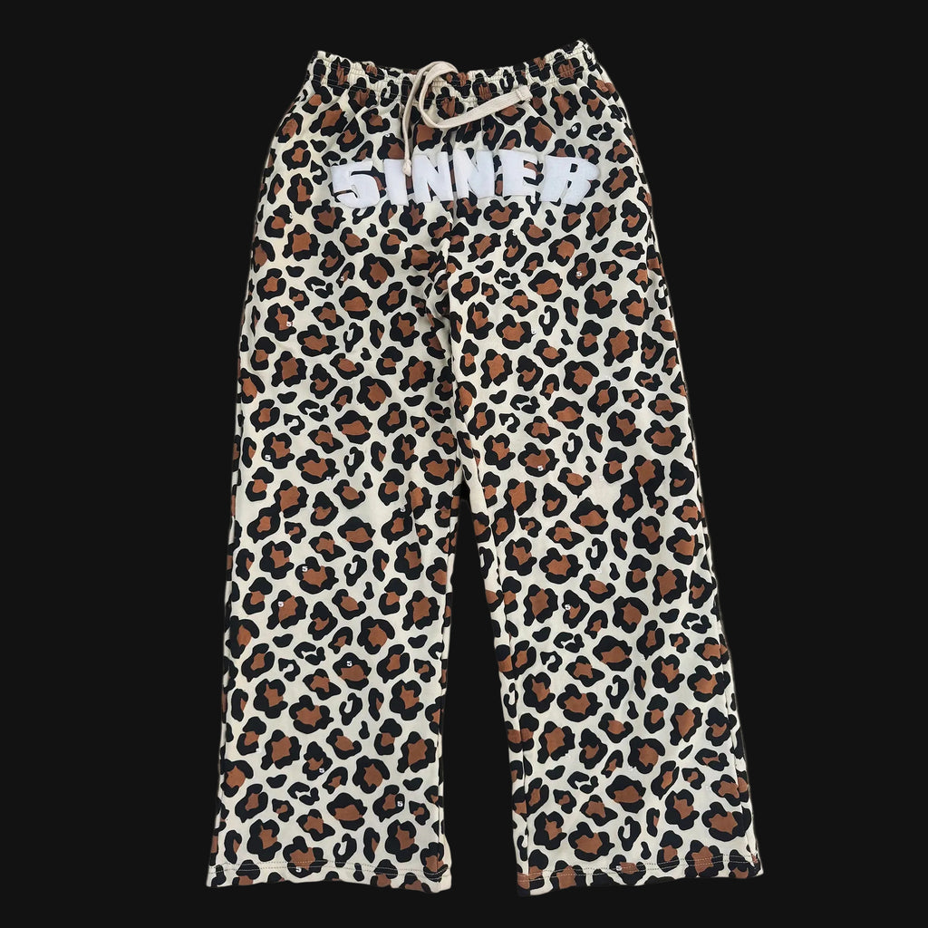 "5INNER" OVERSIZED SWEATPANT LEOPARD