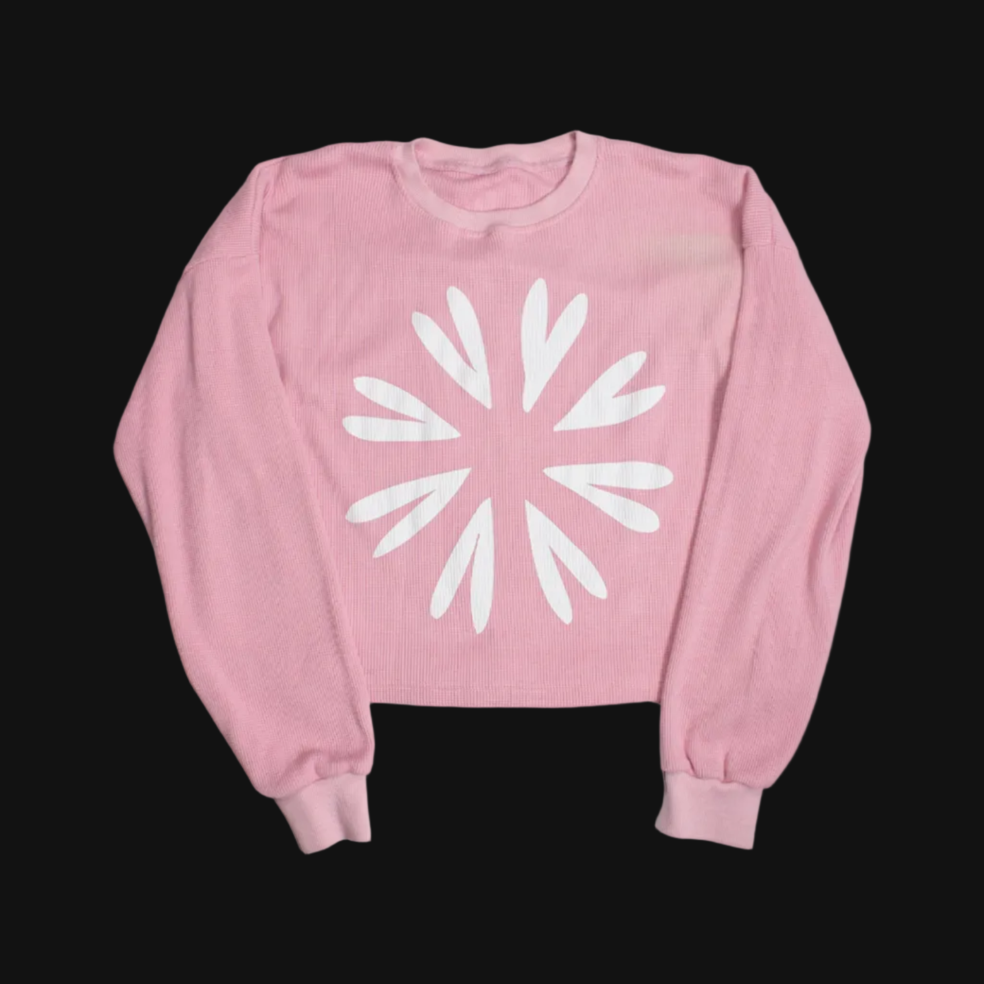 BONDONI WAFFLE KNIT THERMAL PINK & WHITE